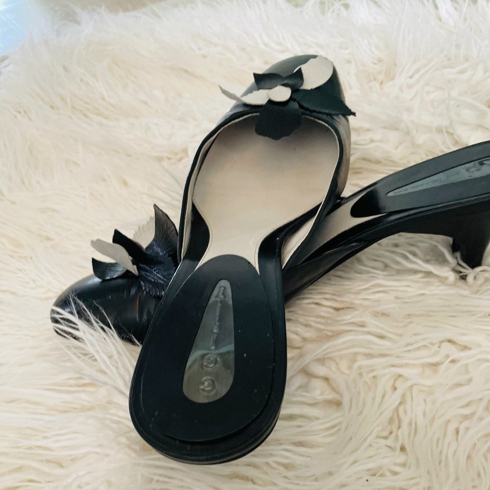 GCI Collezione Black Mule w/ Flower Detail